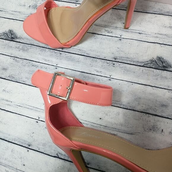 Women's SZ 10 Forever Pink Sandals High Heel Stilettos Buckle - Picture 8 of 10